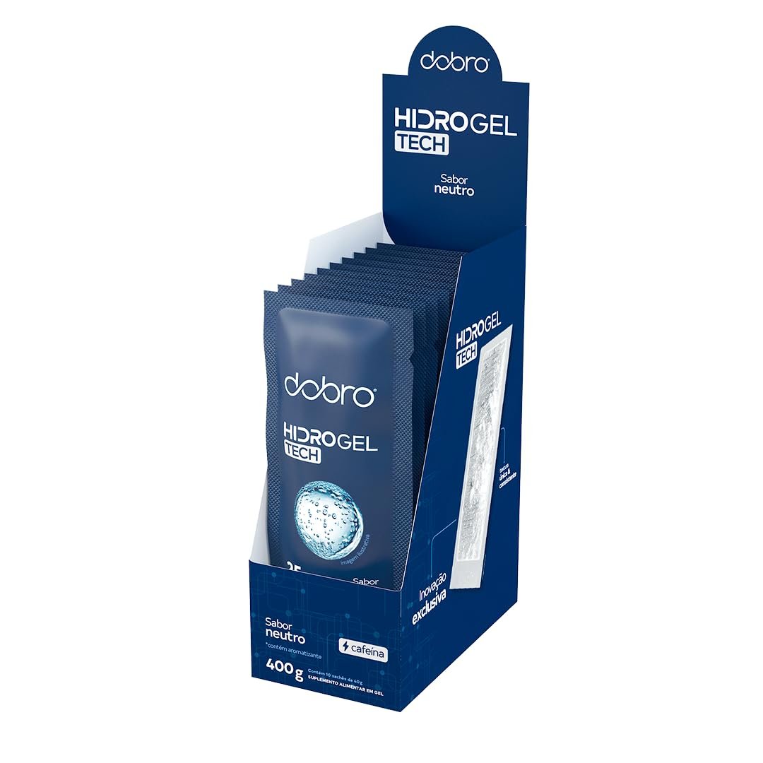 Hidrogel Tech com Cafeína, Dobro, Gel de Carboidrato - 10 sachês de 40g