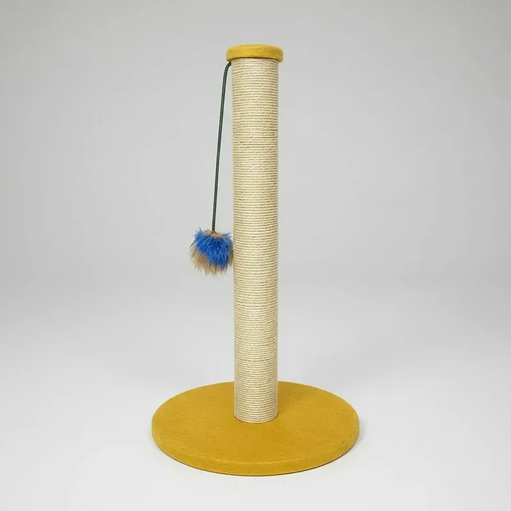 Arranhador Para Gatos Torre Sisal Com Brinquedo 60cm Amarelo