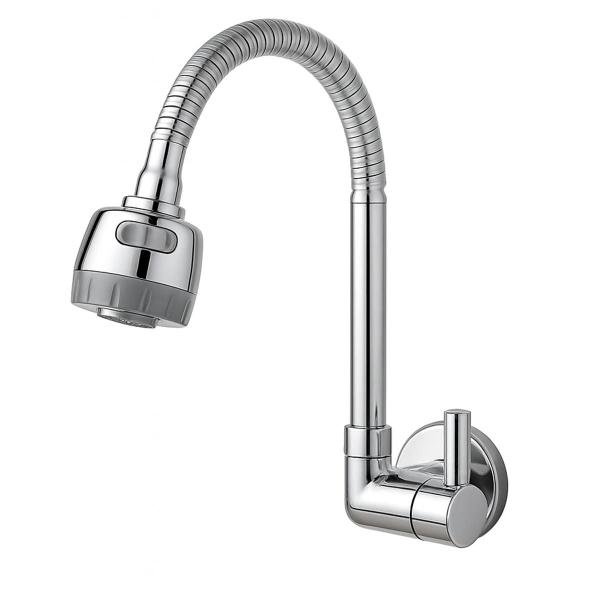 Torneira Gourmet Flexível Cromada com Alavanca e Bica Articulada para Cozinha