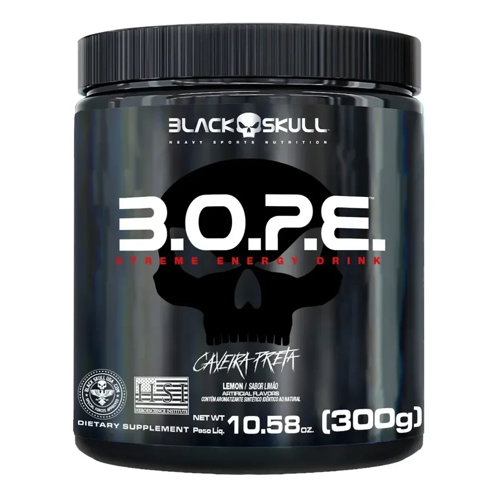 Pré Treino B.o.p.e. Sabor Limão Pote De 300g Black Skull
