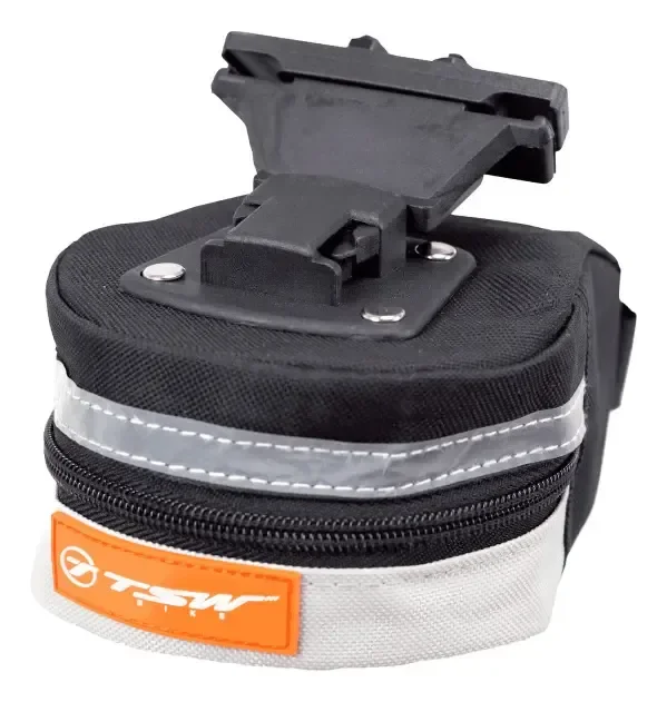 Bolsa De Selim Modelo 04 Tsw Com Engate Rápido Para Bike Cor Preto cinza