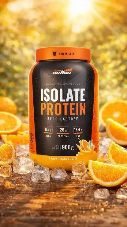 Isolate Protein Pote 900g Proteína Isolada New Millen Sabor Orange Juice