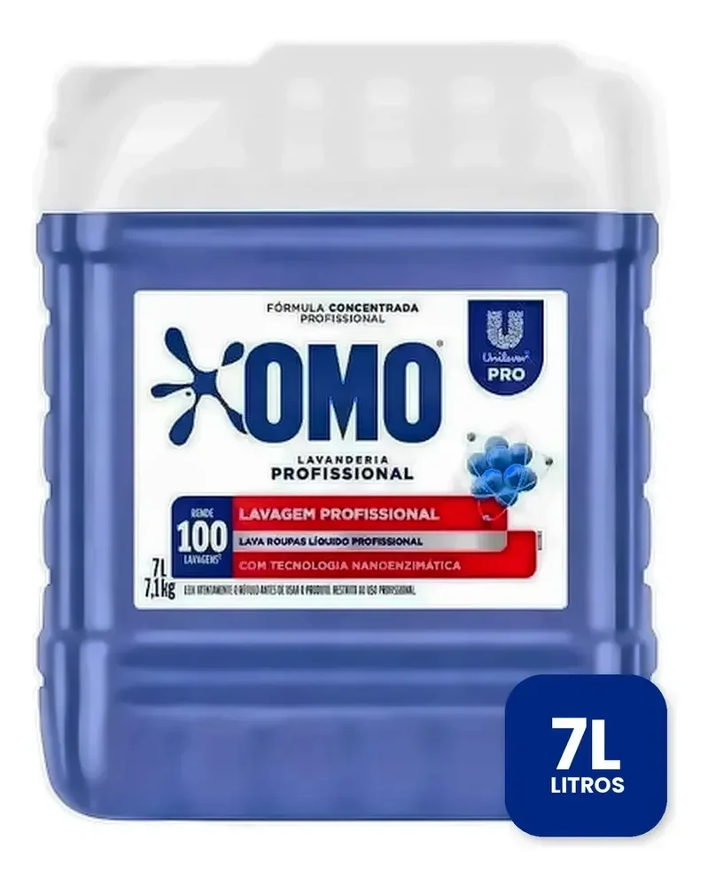 Lava Roupas Líquido Omo Lavanderia Profissional Lavagem 7 L