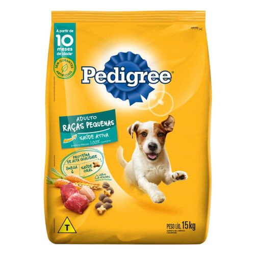 Ração Pedigree Cães Adultos Raças Pequenas e Minis Carne, Frango e Cereais - 15kg