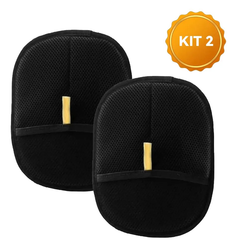 Kit 2 Escova Tirar Pelo Pet  Sofá Mágica Luva Reutilizáve Preto