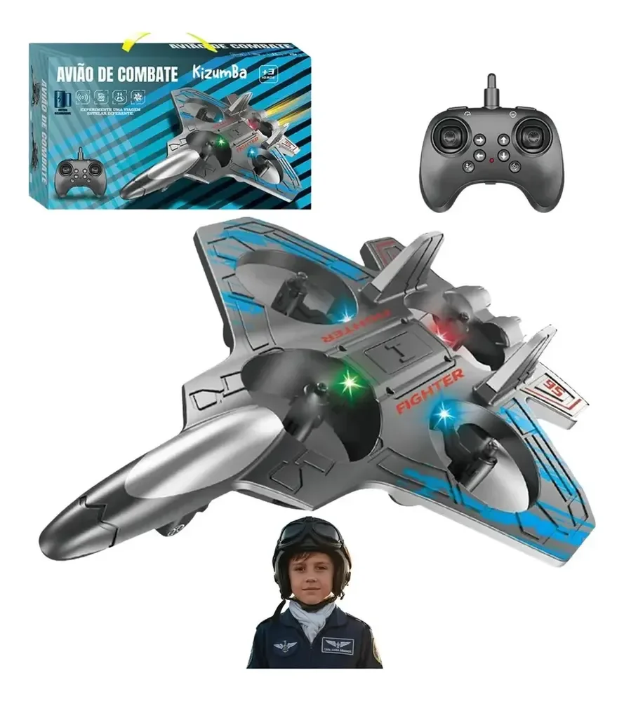 Avião Controle Remoto Jato Caça Brinquedo Planador Drone Variados Aviao Drone