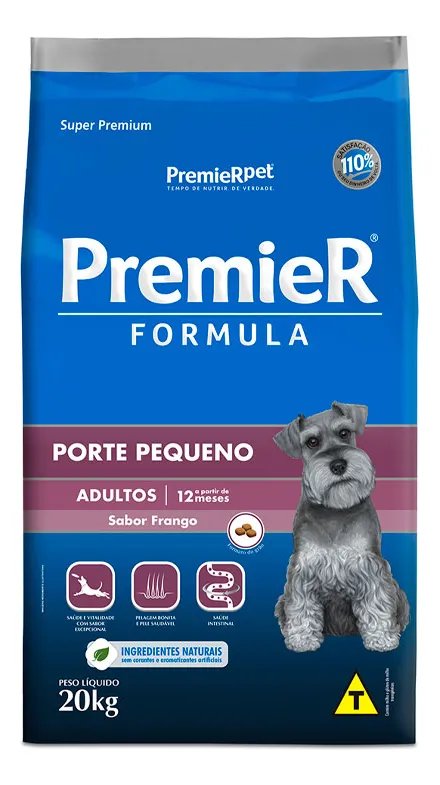 Ração Premier Super Premium Formula para cão adulto de raça pequena sabor frango de 20 kg