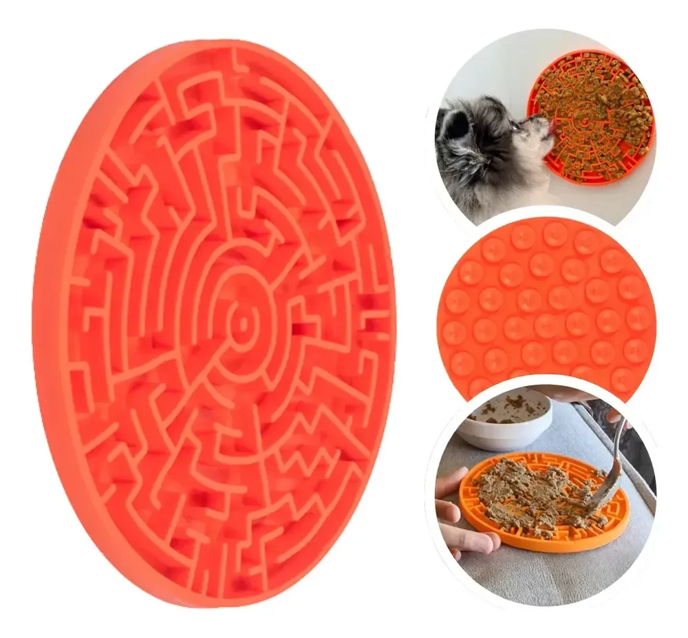 Tapete De Lamber Cães E Gatos Pet Games Labirinto Laranja P