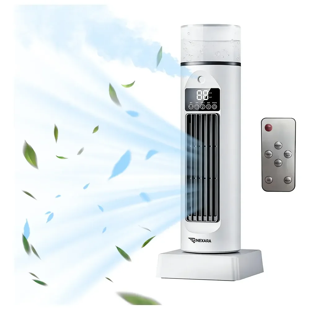 Ventilador De Mesa Com Umidificador -  Controle Remoto 9 Cm Branco 127/220v Plástico
