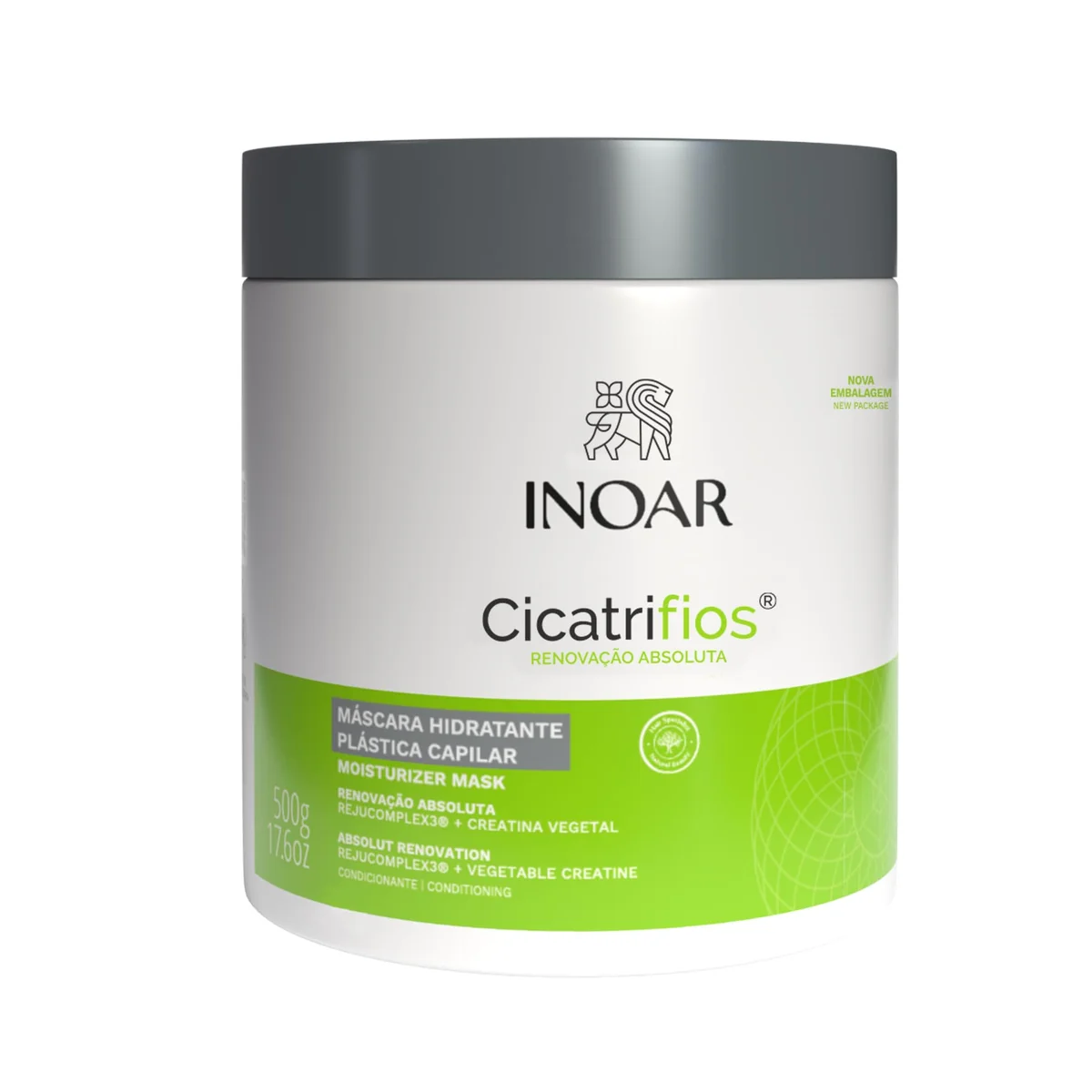 Inoar, Máscara Capilar CicatriFios – Hidratação, Brilho Intenso, Antifrizz e Recuperação dos Fios com Rejucomplex3-500g