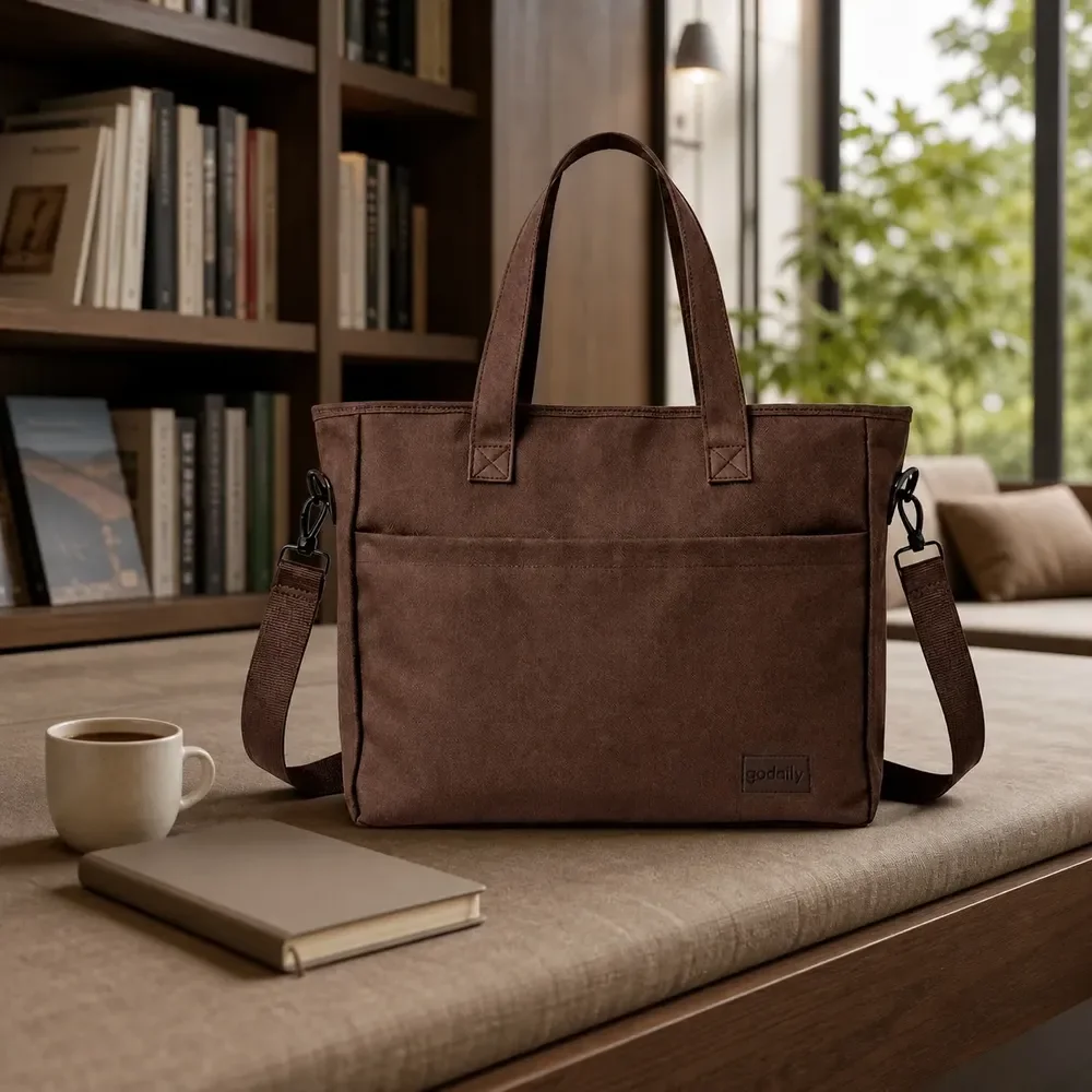 Bolsa Tote Bloom Godaily Leve Moderna Transversal Feminina Marrom