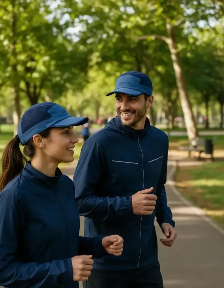 Boné Corrida Kiprun 5 Panel Azul Respirável Leve Ajustável Running Academia