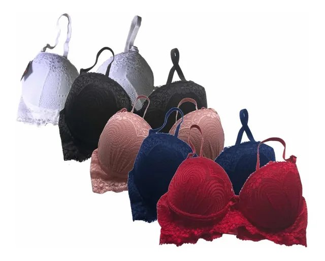 05 Sutiã Todo De Renda Bojo Meia Taça Lingerie Luxo