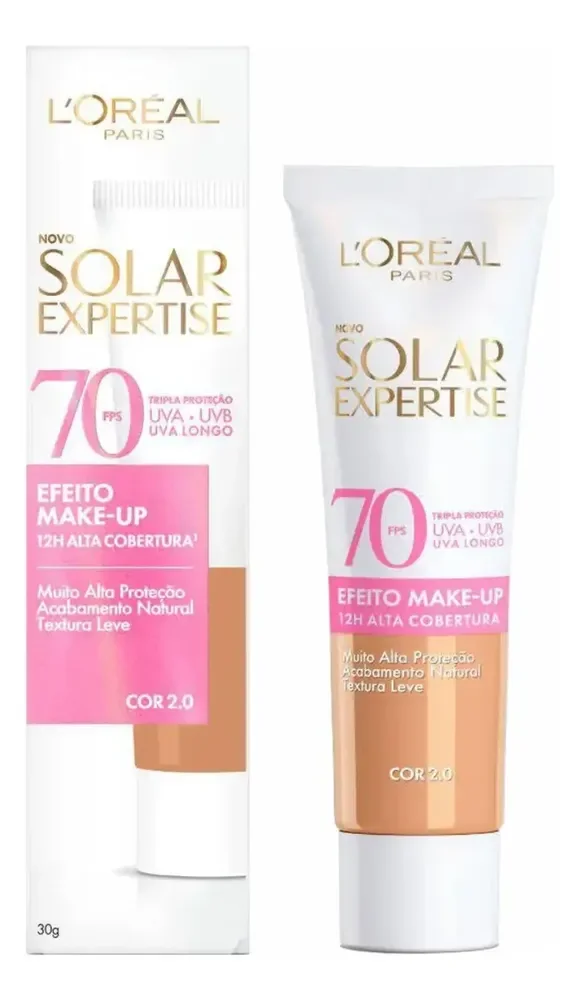 Protetor Solar Facial com Cor FPS 70 Alta Cobertura - L'Oréal Paris Solar Expertise Efeito Make Up 30g