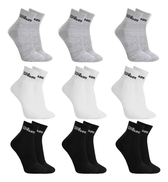 Kit 9 Pares Meias Wilson Cano Médio Masculino Adulto