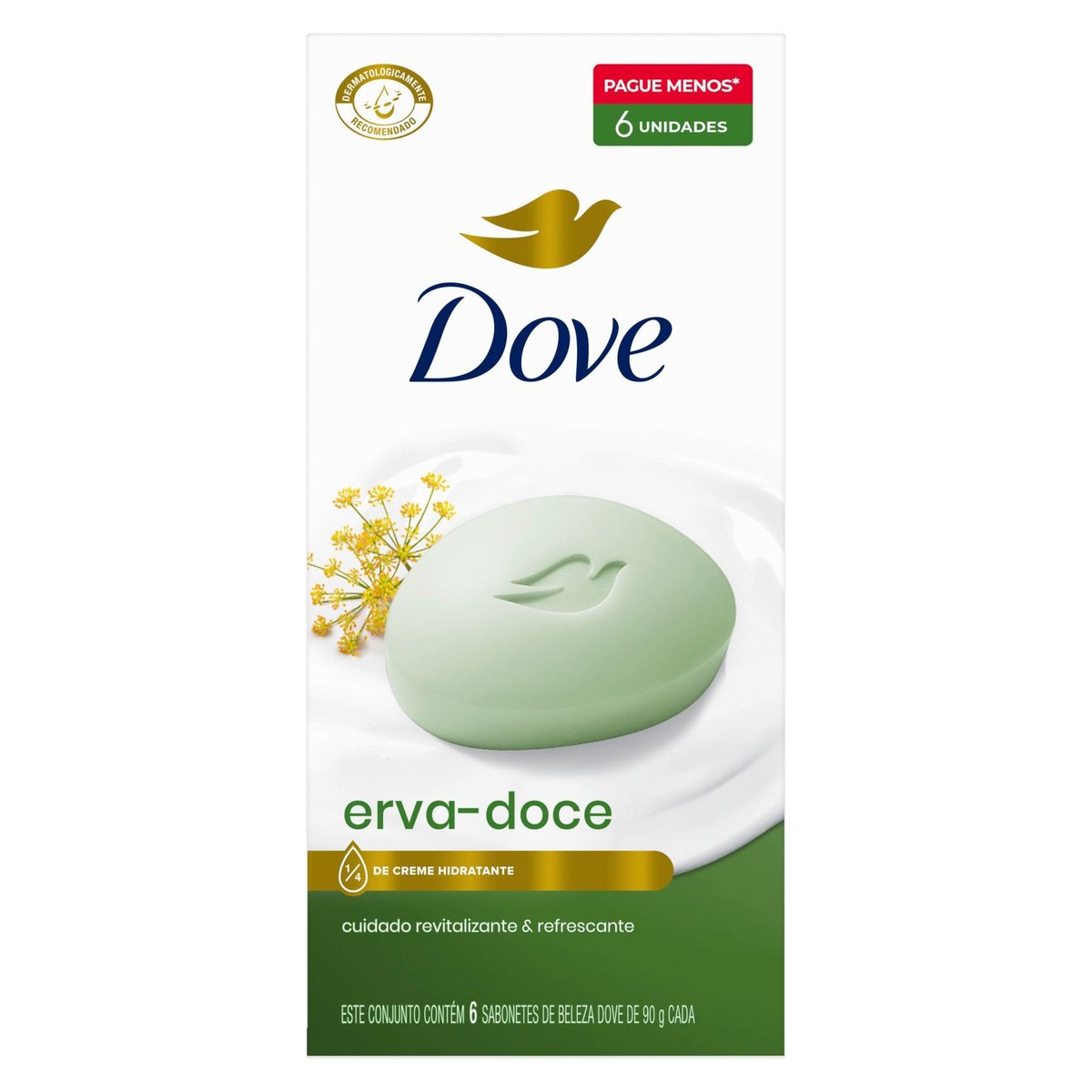 Sabonete em Barra Dove Erva-doce 90g 6 Unidades