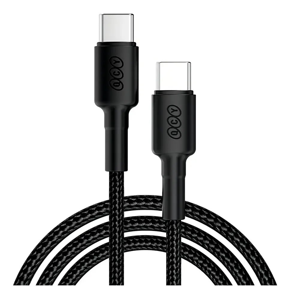 Cabo Qcy Turbo Nylon Tipo-c 60w 3a 1m Carregamento Rápido