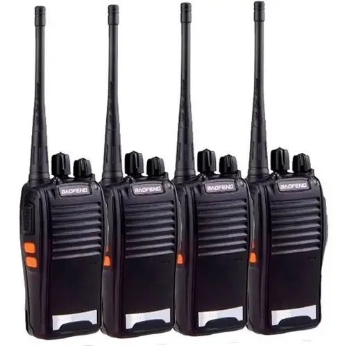 Kit Com 4 Radios Baofeng 777s Bandas de freqüência 433 Cor Preto