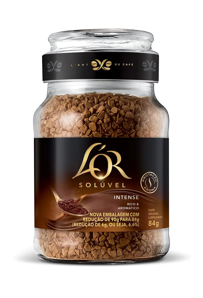 L'OR Café Intense Solúvel Pote De Vidro 84G