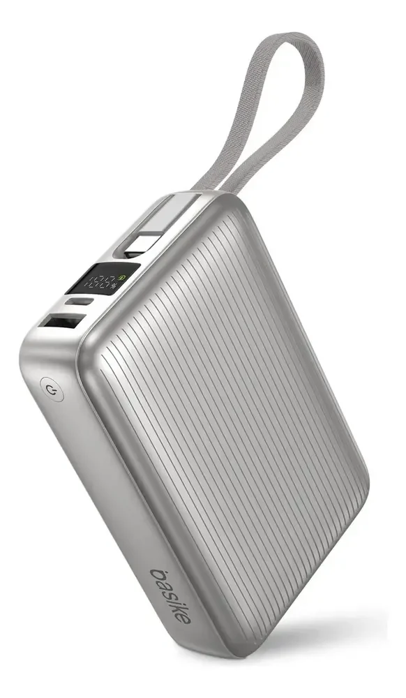 Carregador Portátil Basike 20000mAh PD 45W com Cabo USB-C Integrado para iPhone e Samsung