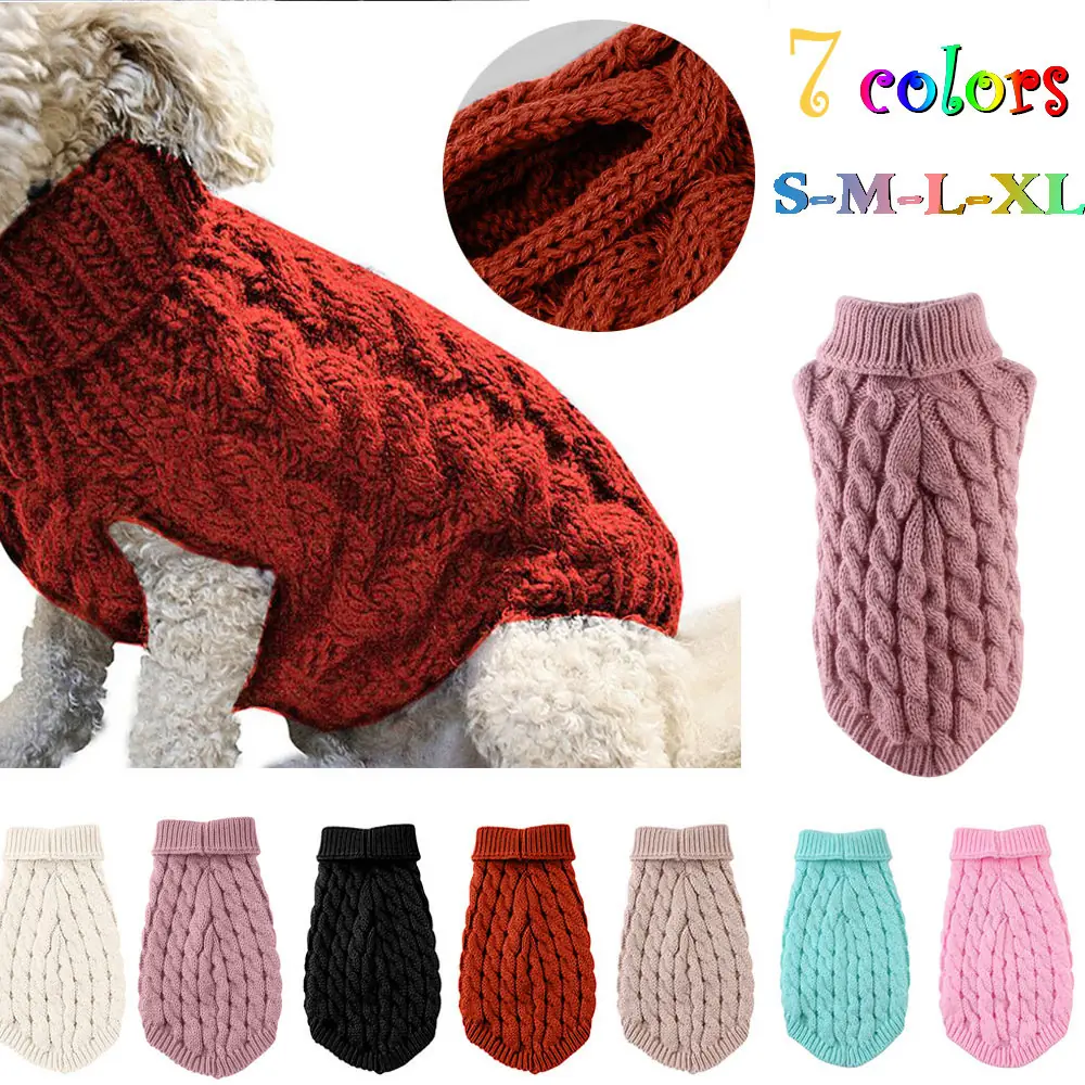 Suéter Quente De Inverno Para Cães E Gatos Pequenos Médios , Camiseta Com Gola Alta