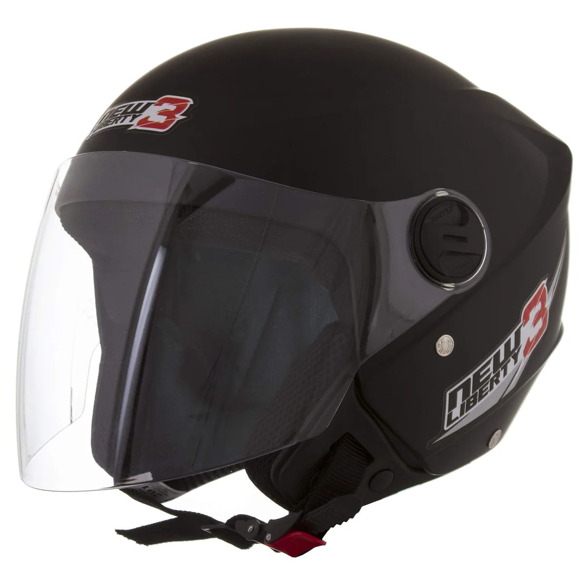 Pro Tork Capacete New Liberty Three, Preto Fosco, Tam. 58