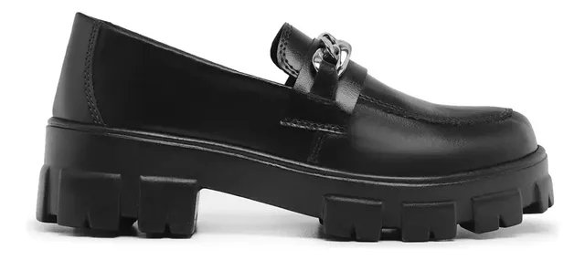 Mocassim Feminino Tratorado Corrente Verniz Confortável