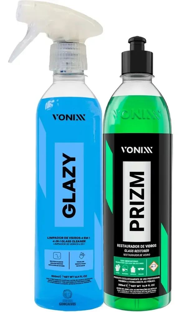 Kit Limpador de Vidros Removedor Chuva Vonixx Glazy Prizm