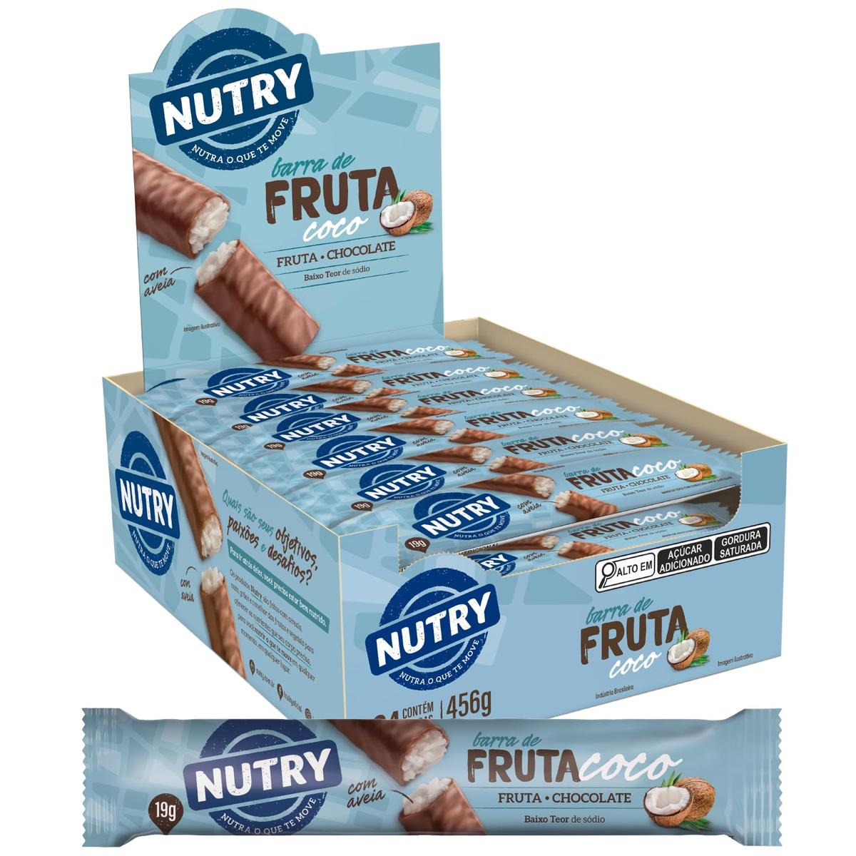 Nutry Barra De Fruta Coco 19G - Display