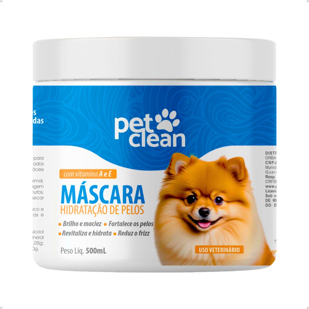 Máscara de Hidratação Pelos Ressecados Pet Revitalizante Silicone Cachorro e Gato Pet Clean 500 g
