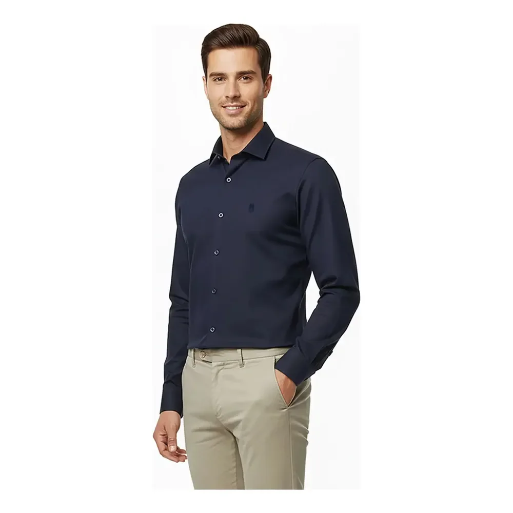 Camisa Masculina Slim Fit Polo Wear Marinho Gg
