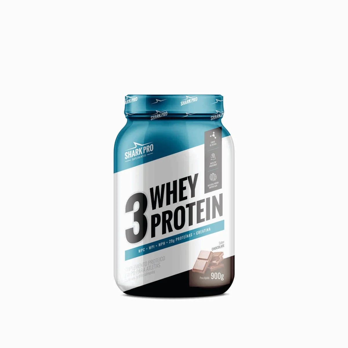 3W WHEY PROTEIN - POTE 900g SABOR CHOCOLATE