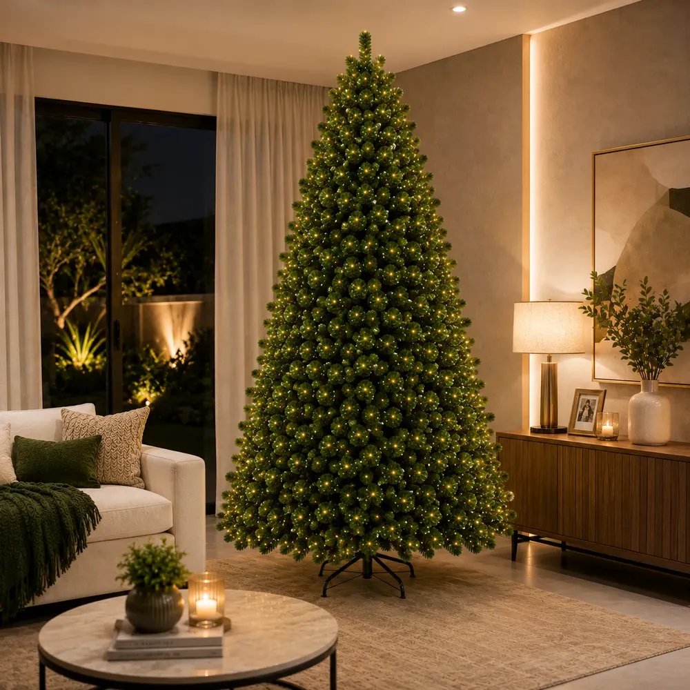 Árvore De Natal 2,1m 650 Galhos Luxo Pinheiro Verde Cheia Verde