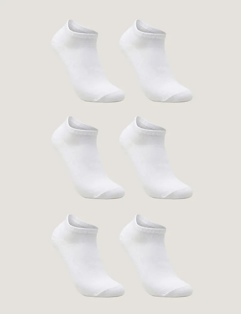 Kit De 6 Pares De Meias Masculino E Feminino Sapatilha Lupo Branco Liso 33-36