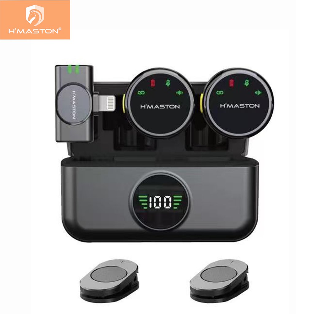 H'maston MK18/19 Microfone De Lapela Profissional Sem fio Magnético Redução de Ruído