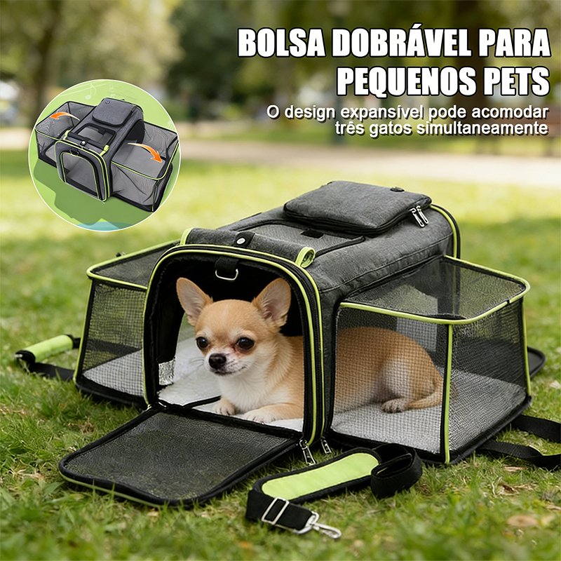 Bolsa de Transporte para PetsExpansível com Zíper de Segurança e AlmofadaRemovível Cães e GatosPequenosDobrávelTADASHOPE