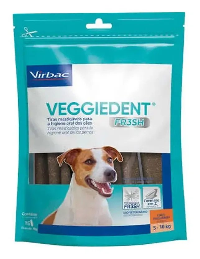 Tiras Limpa Dentes Tártaro Cães Veggiedent Fresh Virbac