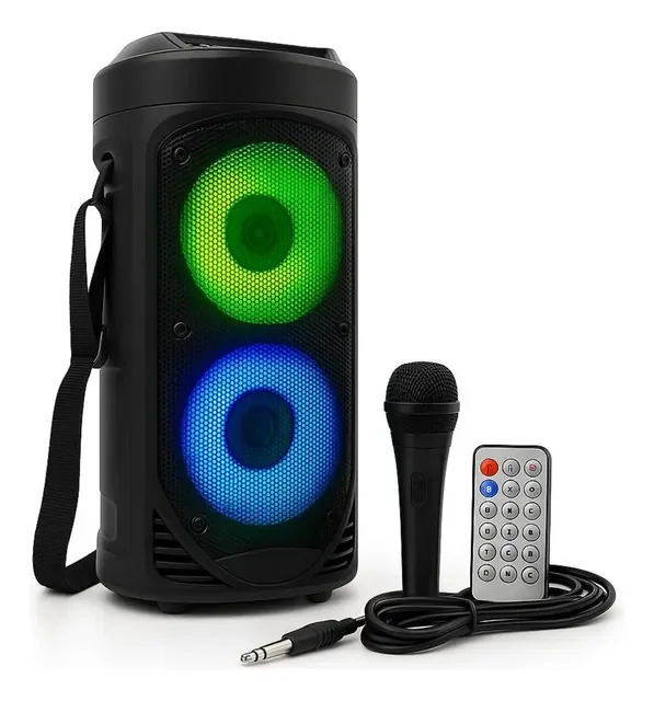 Caixa De Som Potente Bluetooth Portátil Grande Alta Microfon