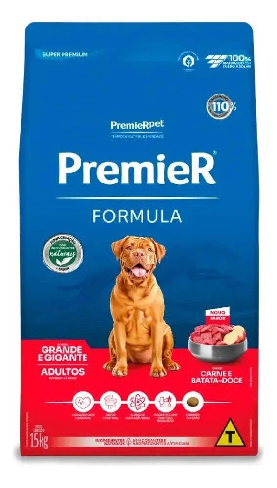 Ração Formula Adulto Raças Grandes Sabor Carne 15kg Premier