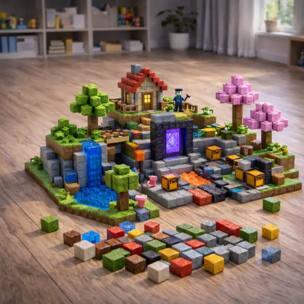Kit 100 Blocos Magnéticos De Montar Construção Brinquedo 100