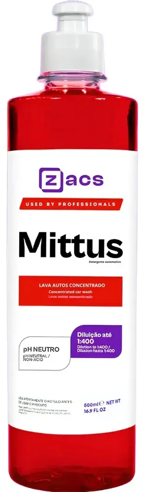 Mittus Lava Autos Concentrado Shampoo Automotivo Zacs 500ml