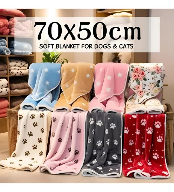 3 Mantas Extra Macias, Ideais Para Cães E Gatos Sortidas