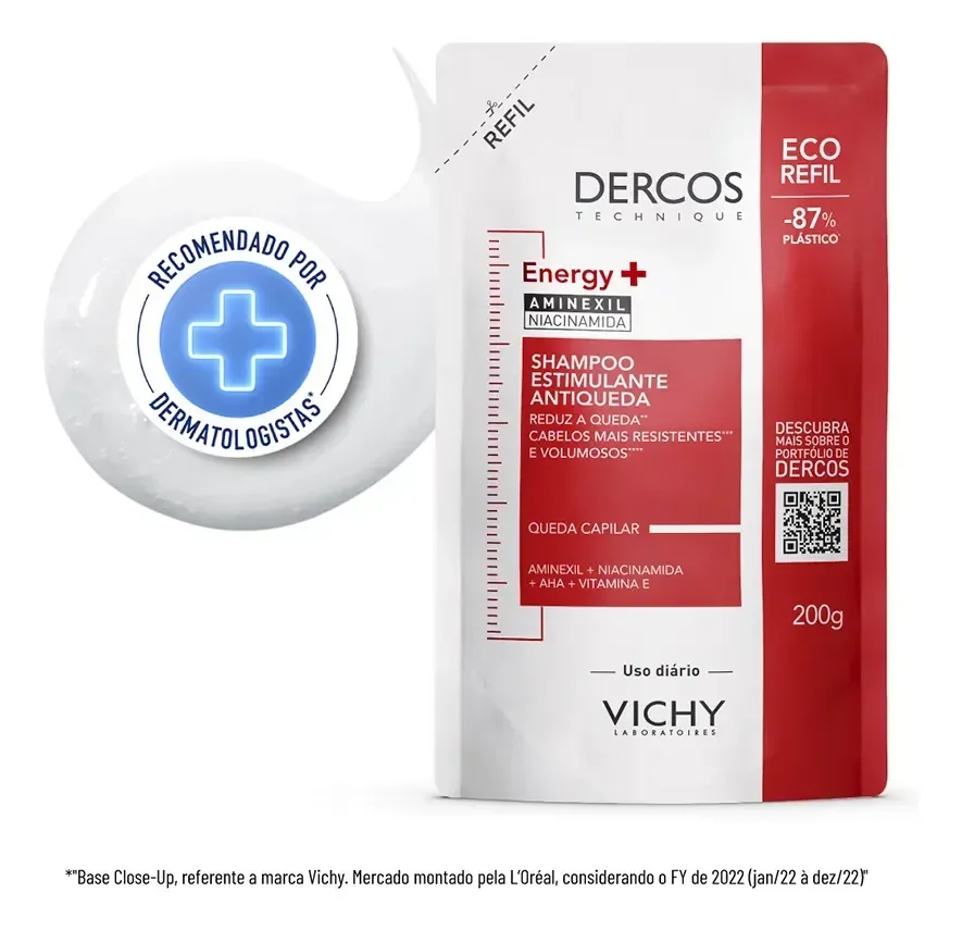 Shampoo Antiqueda Estimulante com Aminexil, Dercos Energy+ Vichy, 200g