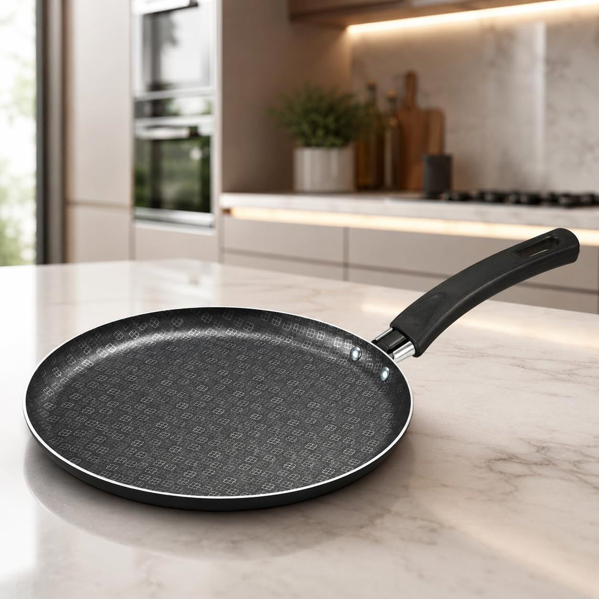 Frigideira Panquequeira Antiaderente Premium – Panquecas, Tapiocas, Crepes e Omeletes | Revestimento Antiaderente de Alta Performance, Cozimento Uniforme, Cabo Ergonômico Antitérmico (Preto)