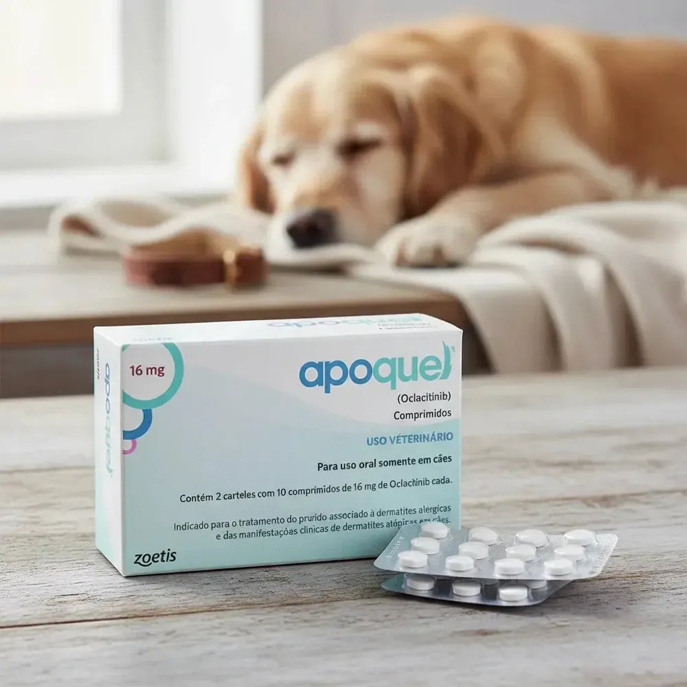 Apoquel Zoetis 16mg 20 Comprimidos Para Coceira e Dermatite em Cães