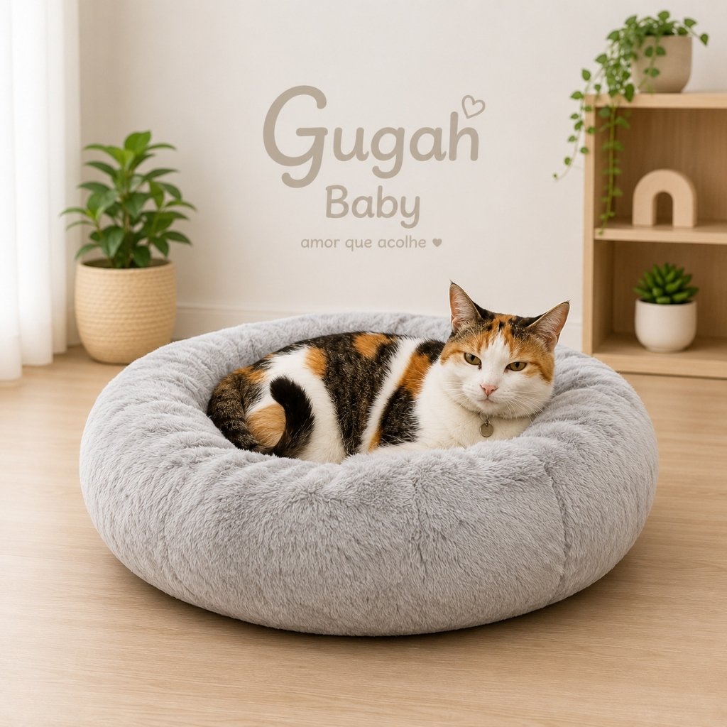 Cama Pet Redonda Cães E Gatos Caminha Nuvem Fofa Com Fundo Impermeável
