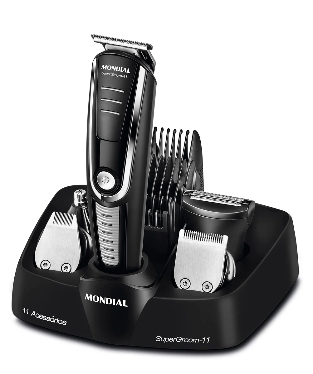 MONDIAL Aparador de Pelos Super Groom 11, Preto/Prata, Bivolt - BG-05