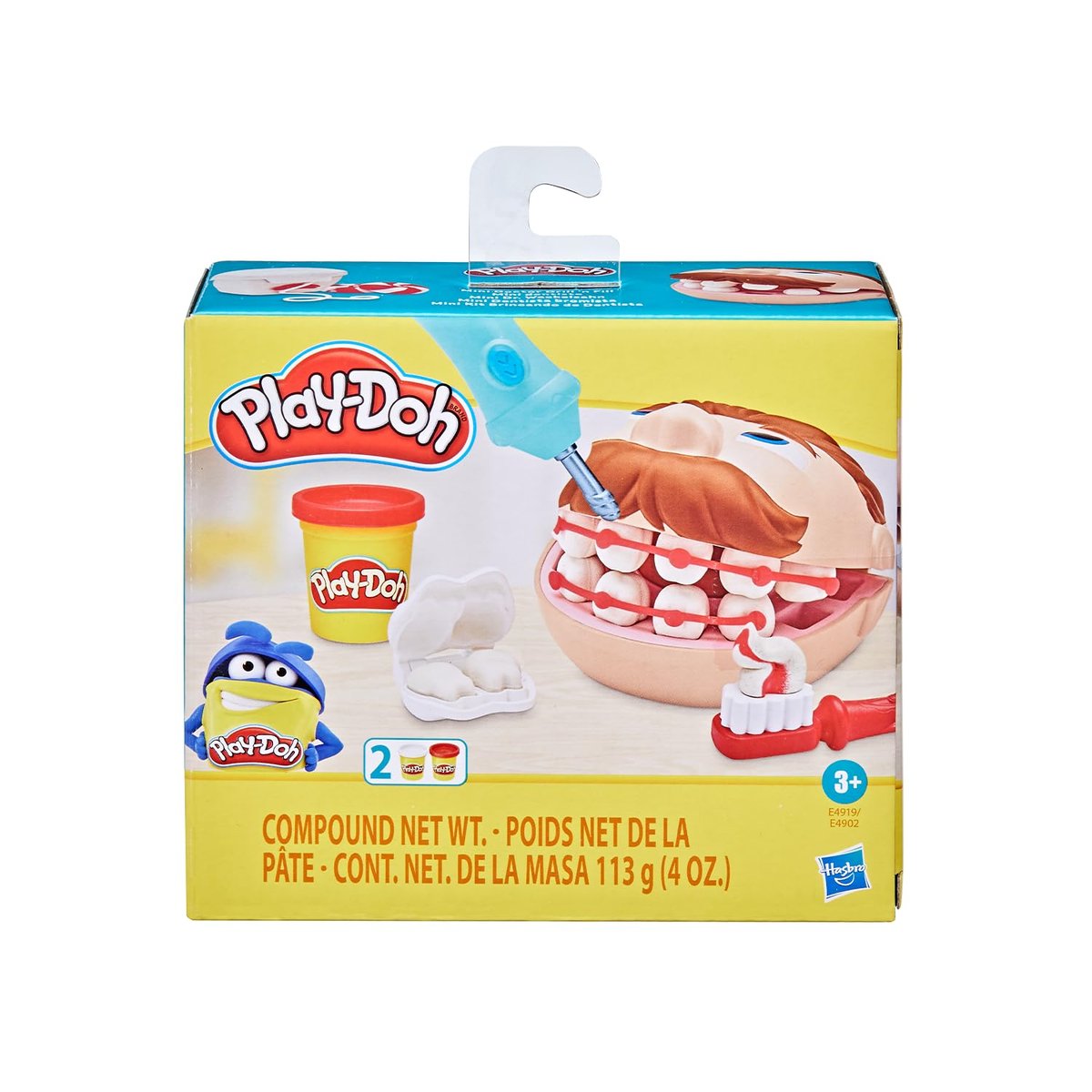 Play-Doh, Massinha de Modelar Infantil, Brincando de Dentista - Conjunto de Brinquedo com Acessórios e 2 Potes - A partir de 3 Anos