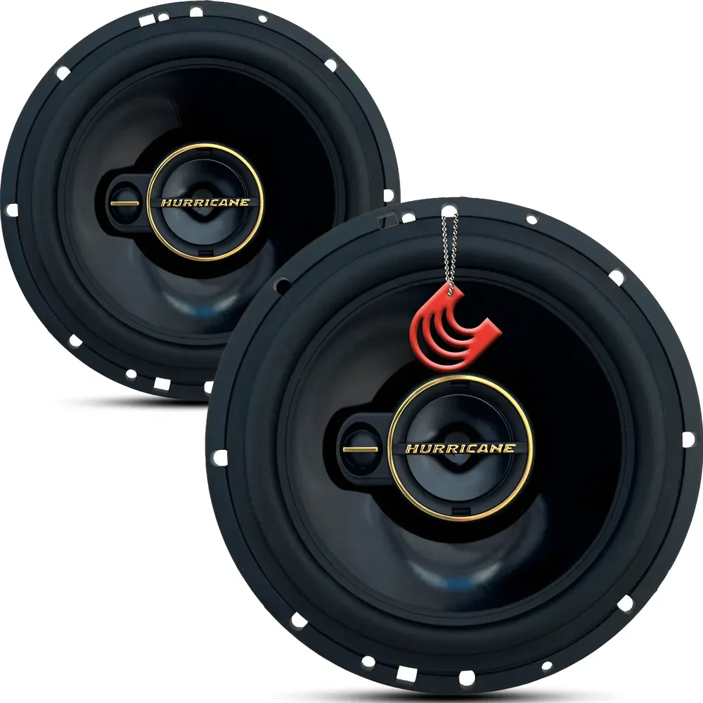 Par Kit Som Alto Falante 6 Polegada Hurricane A6t 120w Porta Preto