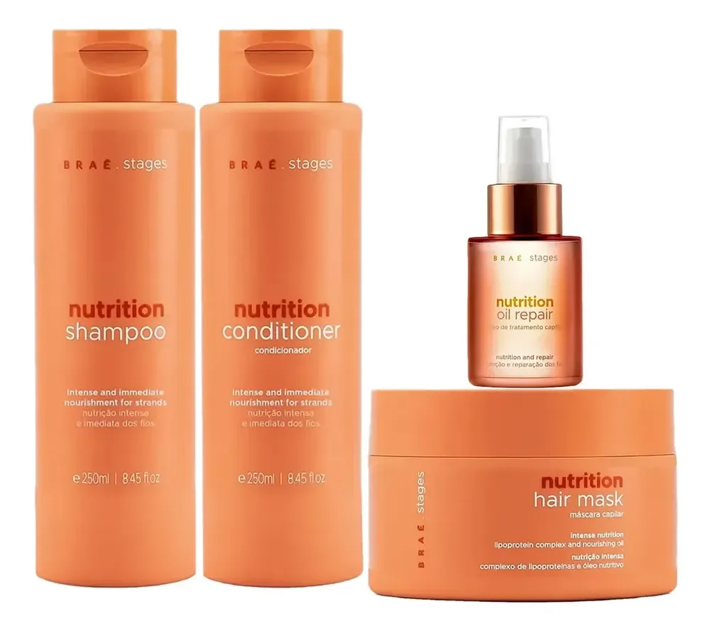 Braé Stages Nutrition Shampoo + Condicionador + Óleo + Másc